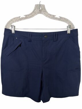 Willit Shorts Womens Sz 14 Blue Zip Pockets Performance Quick Dry Stretch Hiking